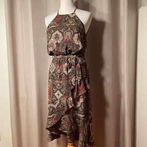 New🤎”Express” Pretty Print/Ruffle Dress